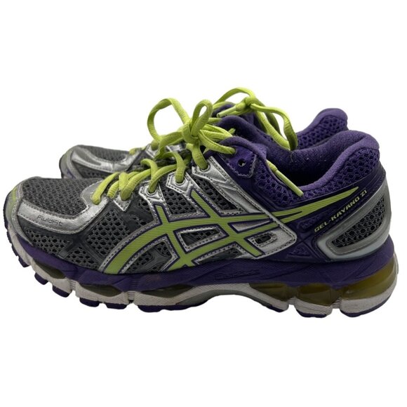 Asics Womens Gel Kayano 21 Running Shoes Purple Green Size 7 - Picture 2 of 9